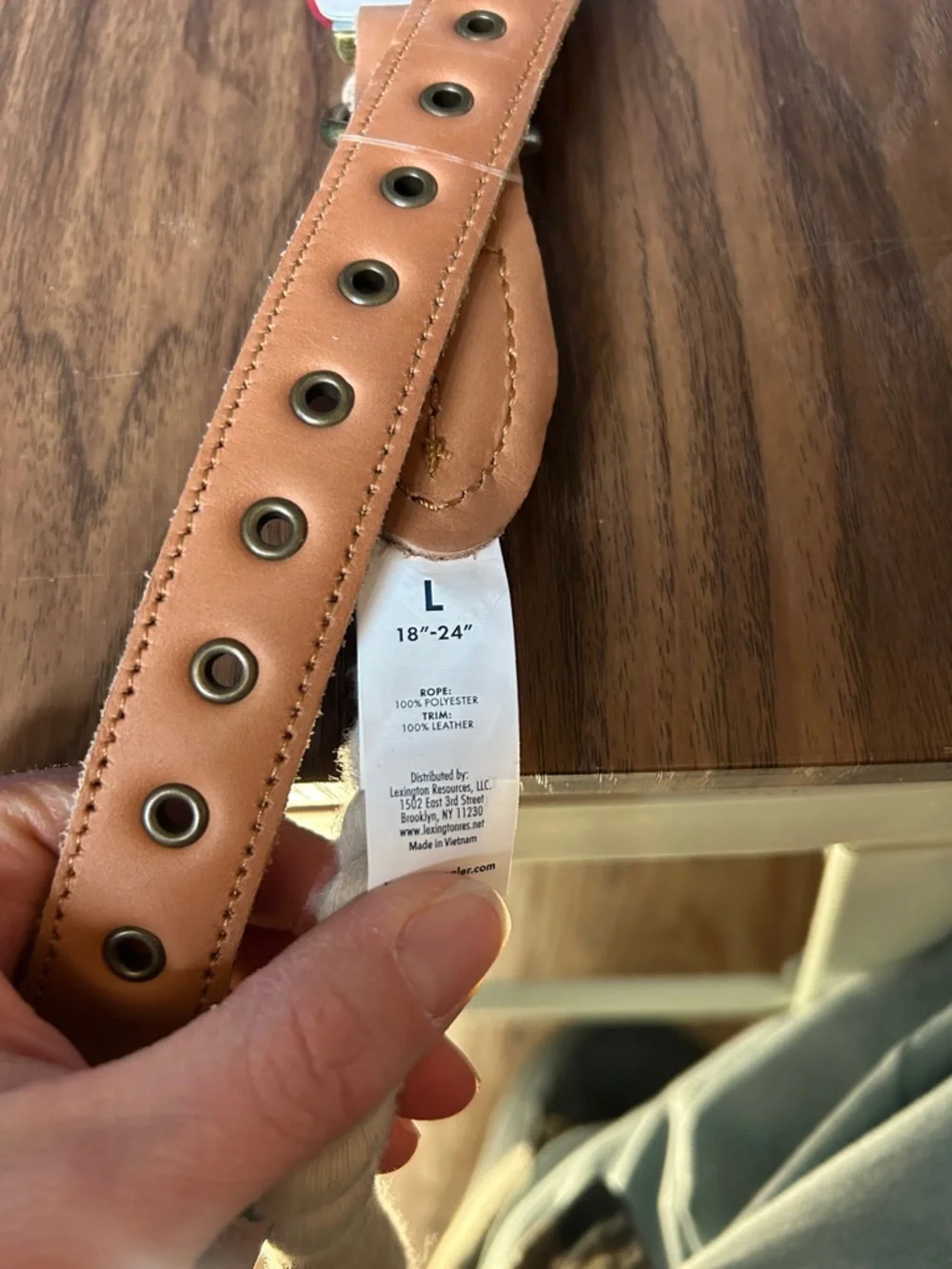 Wrangler Rope Leather Trim Pet Collar NEW Size Large 18”-24” 50-90 lbs
